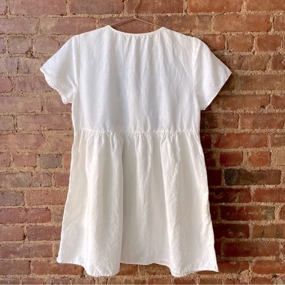 Madewell Embroidered Linen-Blend Alexandra Button-Front Mini Dress - Picture 5 of 12